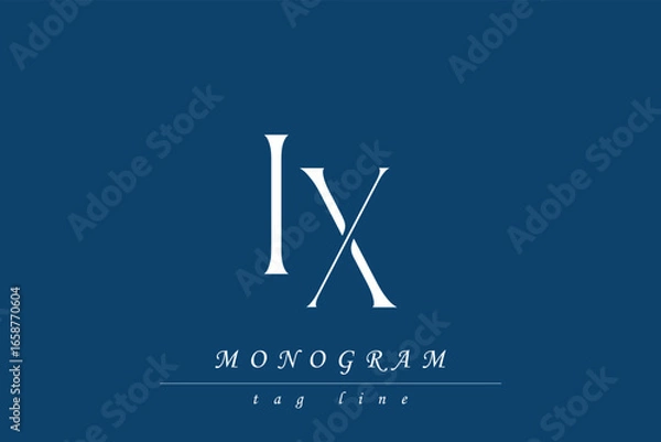 Fototapeta IX Initials Stylized Monogram Design Featuring Intertwined. Artistic representation of monogram initials creatively arranged and displayed.