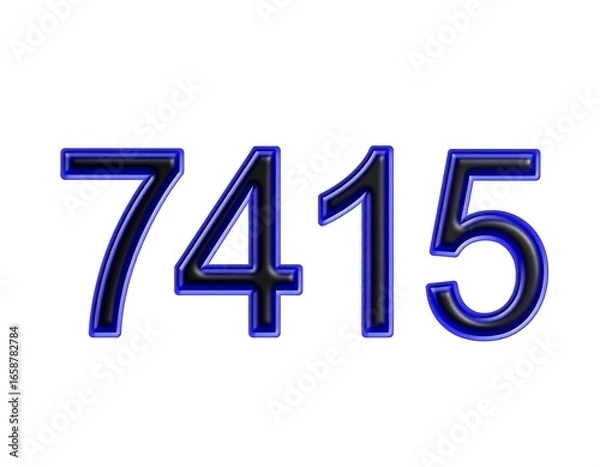 Fototapeta Bold black numbers with a blue outline