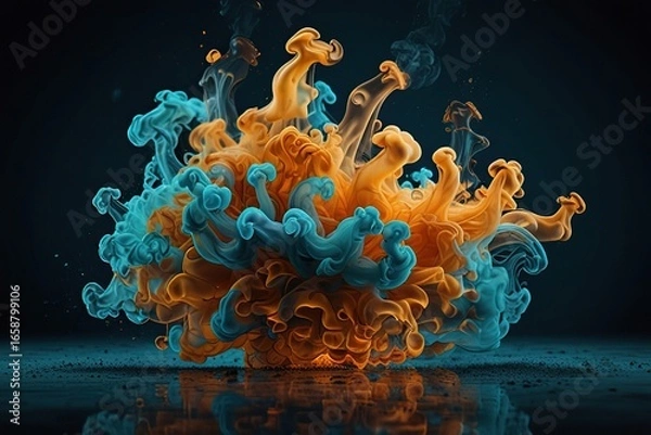 Fototapeta Abstract smoke background blue orange