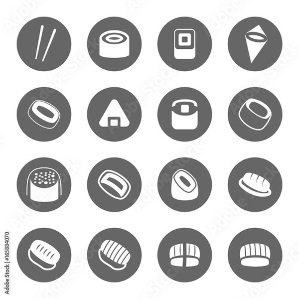 Obraz sushi icon set