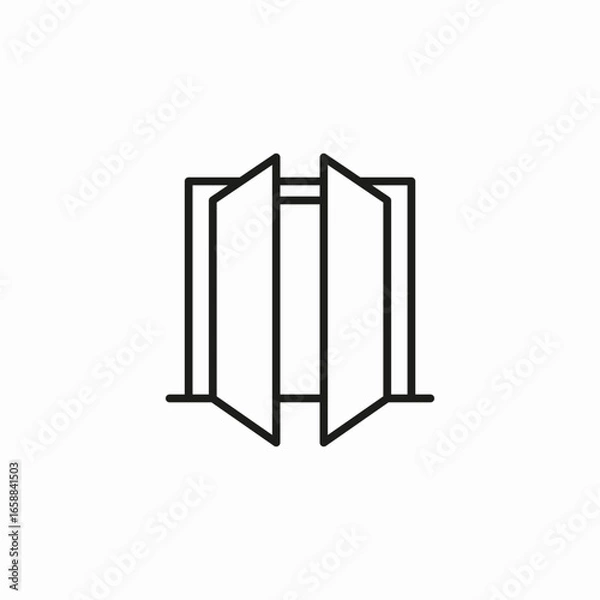 Fototapeta double door open inside icon sign vector