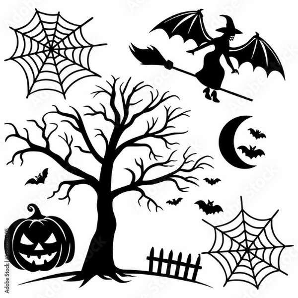 Obraz Halloween Vector Clipart  Witches? Cauldron, Potions & Spells.eps