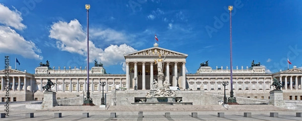 Obraz Parlament building at Vienna, Austria. Panorama of famous touristic attraction.
