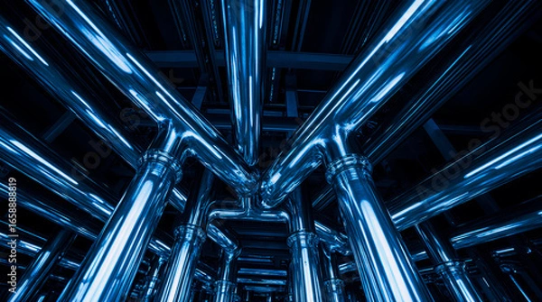 Fototapeta Futuristic Data Center Cooling System