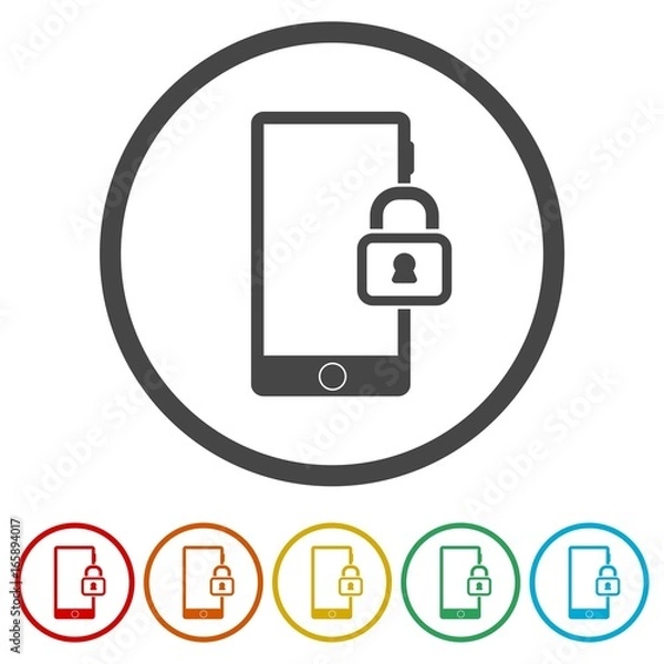 Fototapeta Secure Internet Concept icons set - Illustration