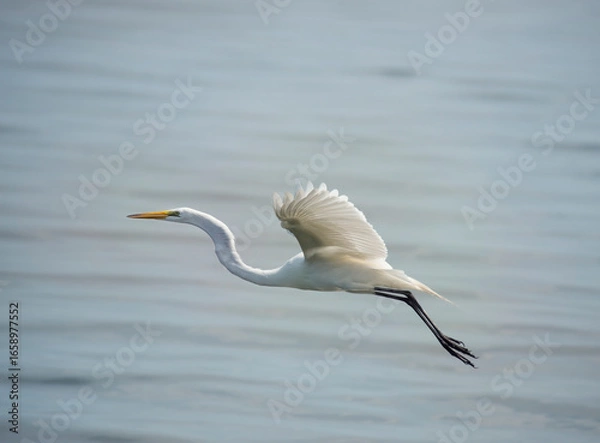 Obraz Great White Egret in flight