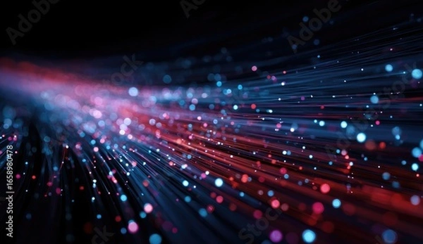 Fototapeta Abstract digital stream of light