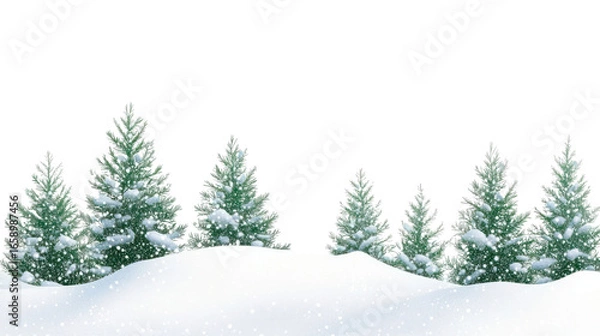 Obraz PNG Christmas tree forest trees pine snow.