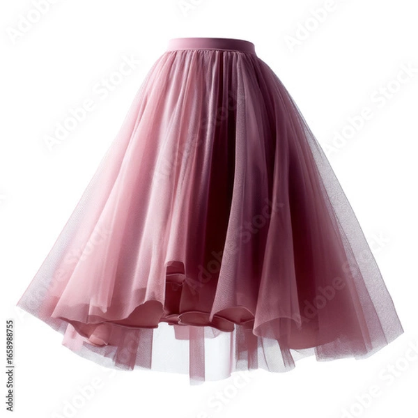 Fototapeta flowing pink tulle skirt with layered design, perfect for formal occasions or special events. Its elegant silhouette adds touch of whimsy and charm to any outfit