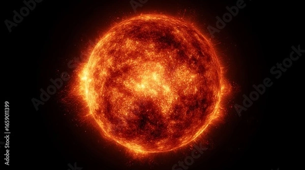 Obraz Digital Rendering of a Fiery Stellar Body
