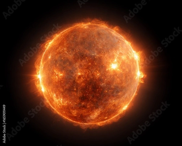 Obraz Digital Rendering of a Star with Flares