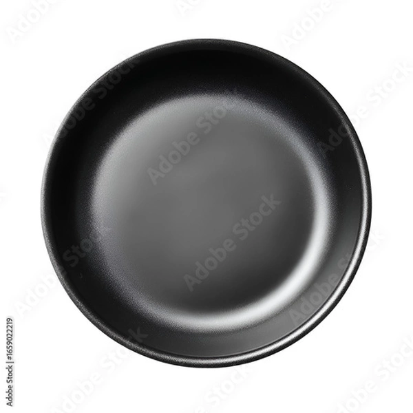 Fototapeta Black Empty Round Dish Top View