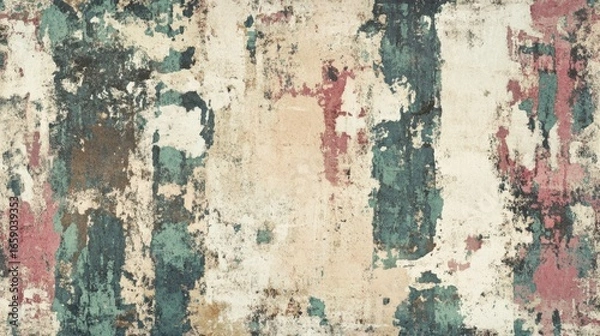 Fototapeta Abstract Grunge Texture with Faded Colors and Distressed Effects