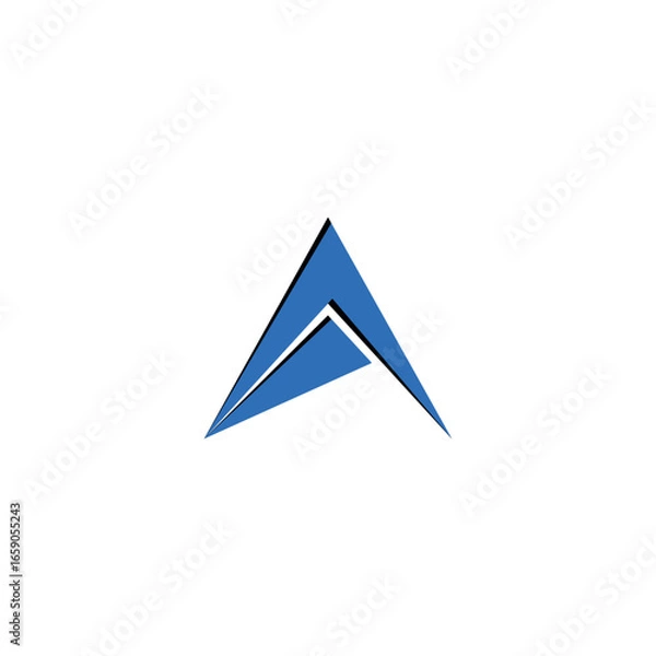 Fototapeta Letter A with pyramid combination for initial template, business logo