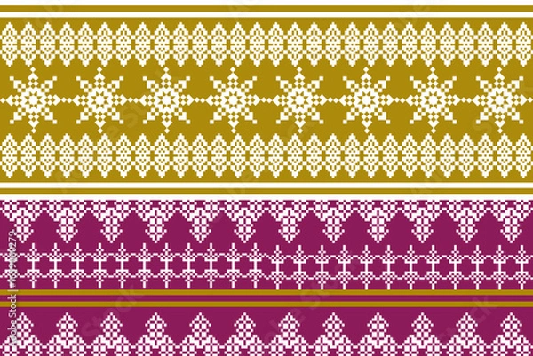 Fototapeta pattern batik flower damask ethnic boho ikat texture tribal geometric background