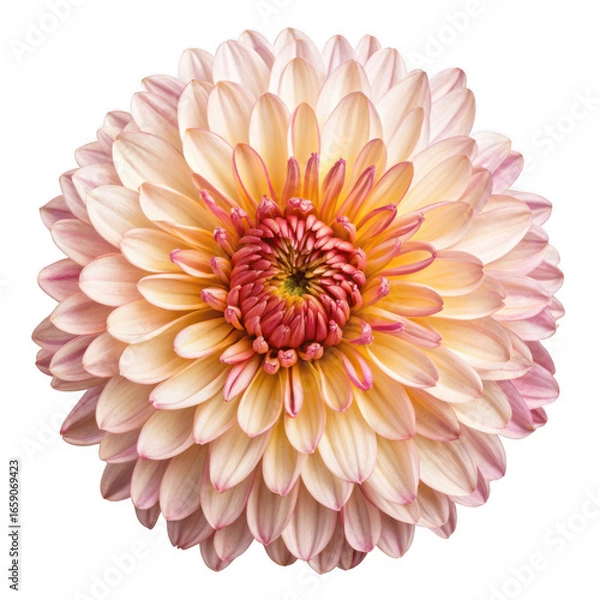 Obraz Peach dahlia bloom isolated on transparent background