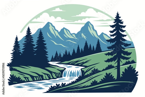 Fototapeta winter forest landscape