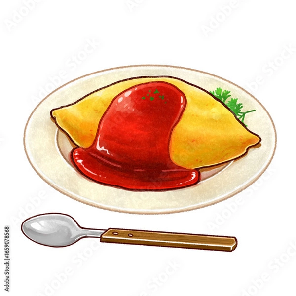 Obraz オムライスの手描きイラスト