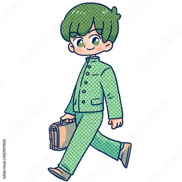 Obraz 学ランを着た男の子単色イラスト