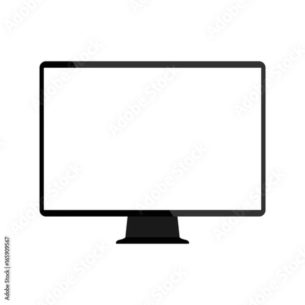 Obraz Modern electrical monitor for personal computer with white blank screen