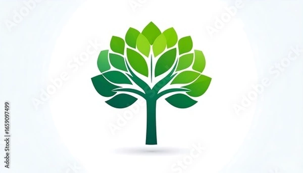 Fototapeta Abstract green tree logo
