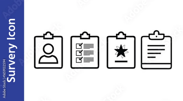 Obraz Survey Icon Collections Editable Outline