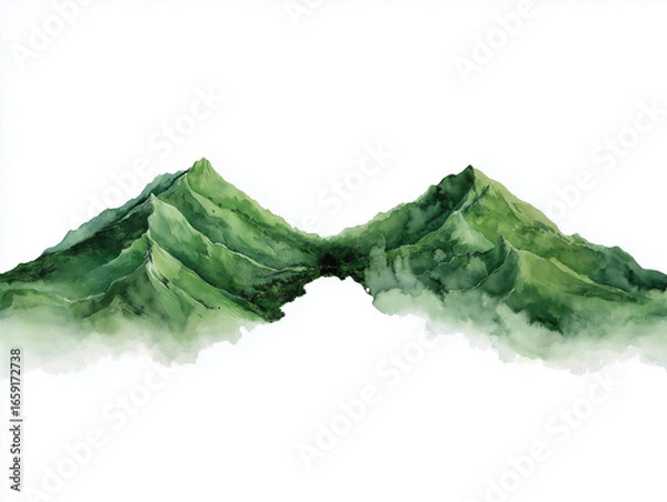 Obraz green mountain illustration 