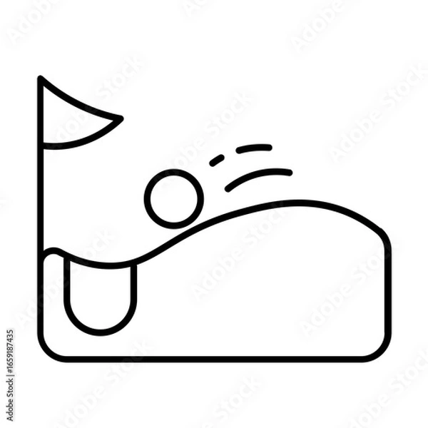 Obraz golf bunker icon with thin style