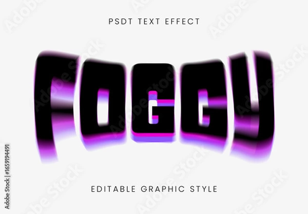 Fototapeta Black And Purple Radial Blur Font Foggy Distorted Text Effect