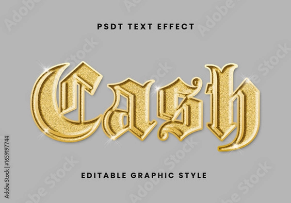 Fototapeta Gold Expensive Font Gothic Glitter Text Effect