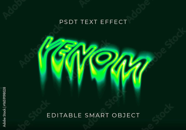 Fototapeta Green Toxic Font Psychedelic Dripping Text Effect