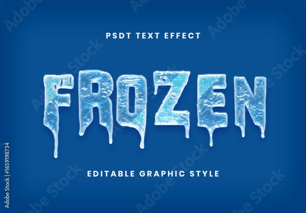 Fototapeta White And Blue Ice Font Dripping Frozen Text Effect