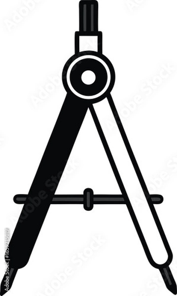 Fototapeta Vector design drawing compass icon style