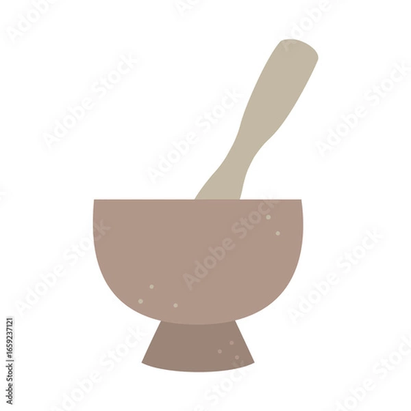 Obraz Mortar and pestle  isolated on a white background.