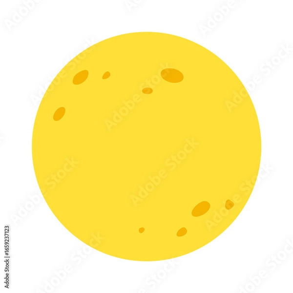 Obraz Yellow full moon isolated on a white background.
