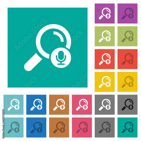 Fototapeta Voice search square flat multi colored icons