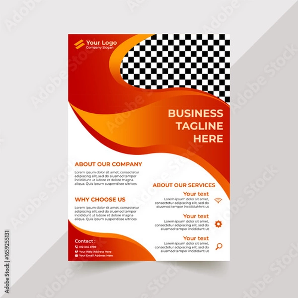 Fototapeta AI Flyer template mockup design