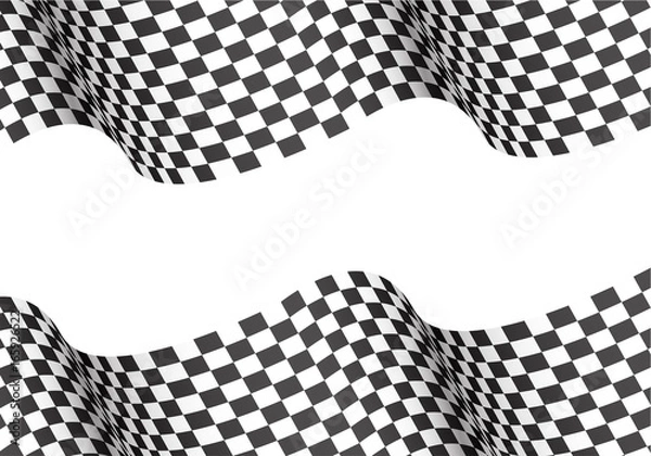 Obraz Checkered wave on white blank space for text place design for sport race championship winner background vector illustration.