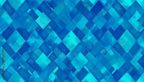 Obraz Abstract pattern of overlapping teal and blue squares