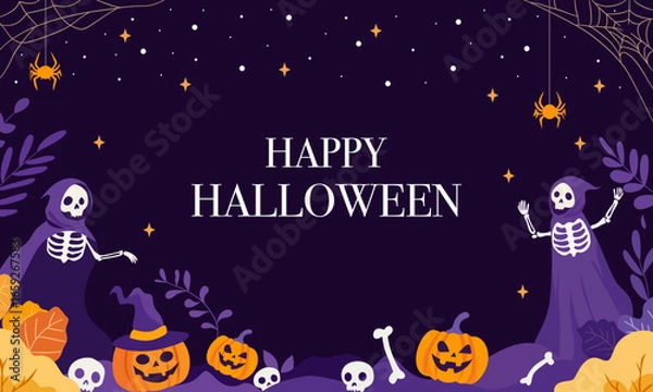 Obraz halloween background with pumpkin