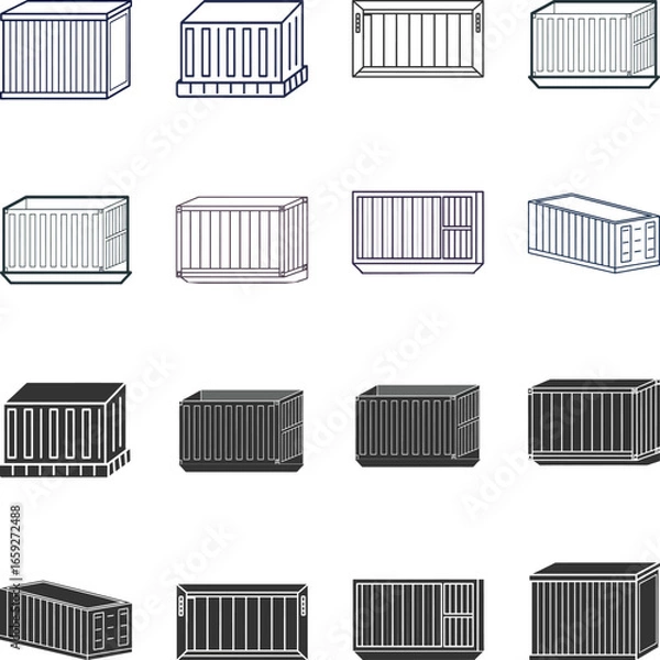 Obraz Shipping Box Flat Illustration - Delivery Package Vector Icon