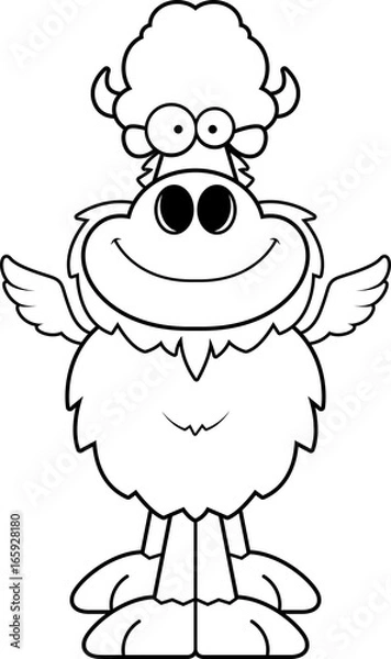 Fototapeta Smiling Cartoon Buffalo Wings