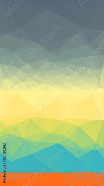 Obraz Abstract polygonal landscape with layered colors
