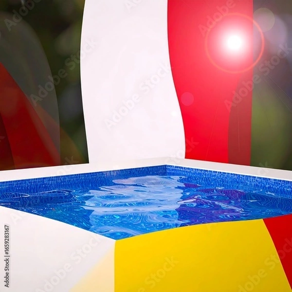 Obraz Abstract pool with flags