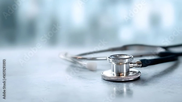 Fototapeta medical stethoscope layout on desk