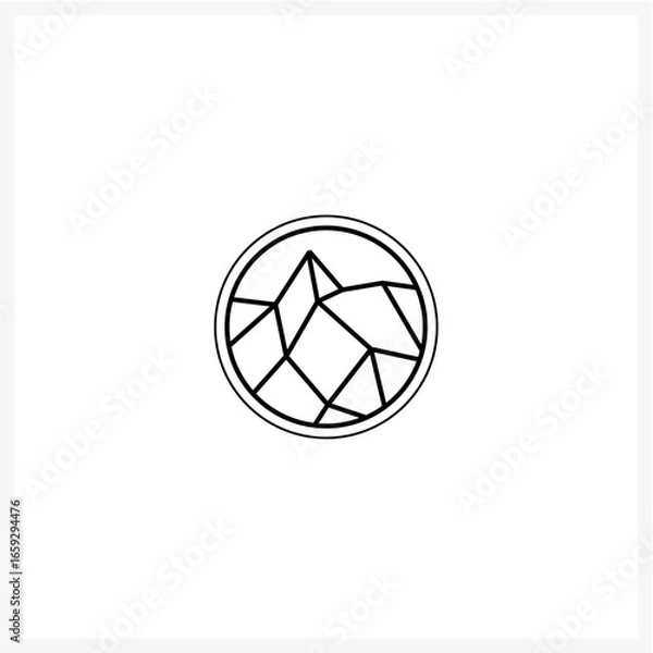 Obraz Geometric stone pattern logo design in circular outline