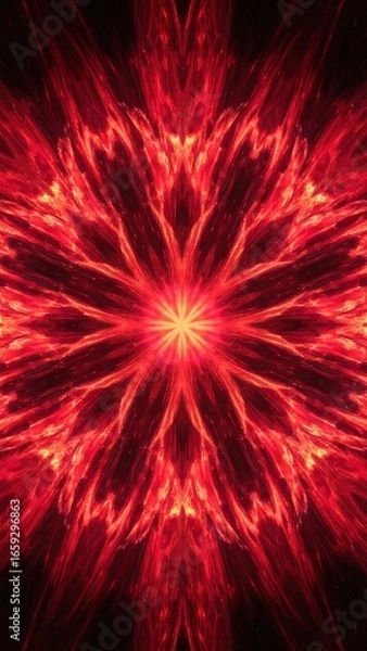 Obraz Abstract red symmetrical pattern
