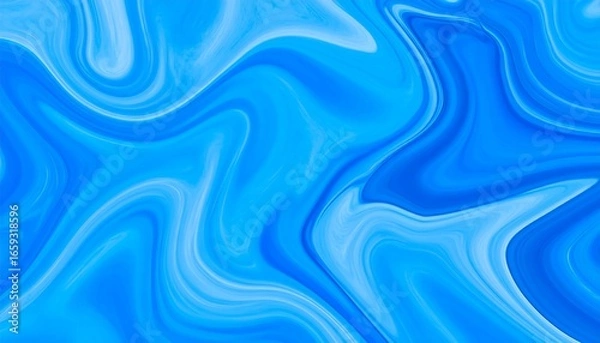 Obraz Abstract swirling blue marble pattern