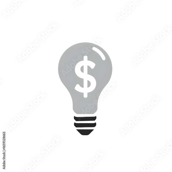 Fototapeta light bulb with dollar sign