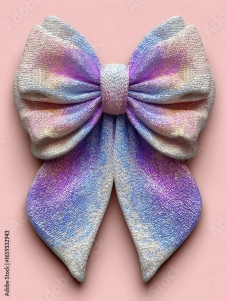 Obraz Pastel tie-dye bow, textured, on pink